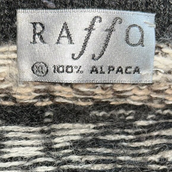 Raffo 100% Alpaca SUPER SOFT Fair Isle green red cardigan sweater XL - Picture 2 of 4